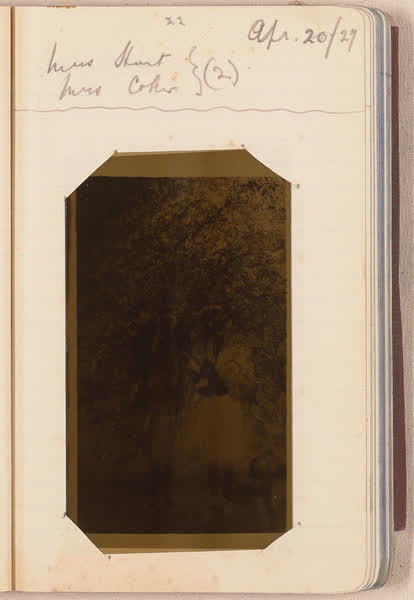 Mrs Hunt and Mrs Coker [negative mounted in notebook], page 22, 1927