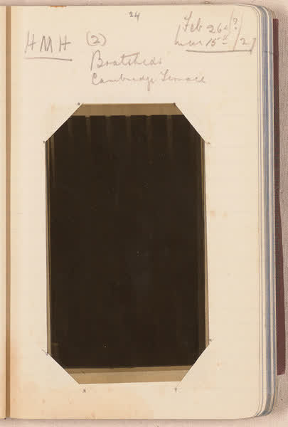 Hilda Mary Heckler, Boat sheds [negative mounted in notebook], page 24, 1927