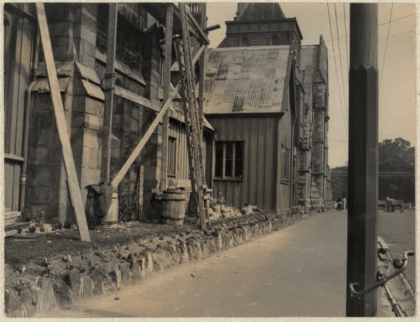 Ladder on the Canterbury Provincial Council buildings, 1928
