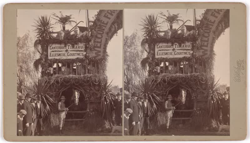Christchurch Agricultural and Pastoral Show entrance - Canterbury, Timaru, Ellesmere, Courtney, 1900