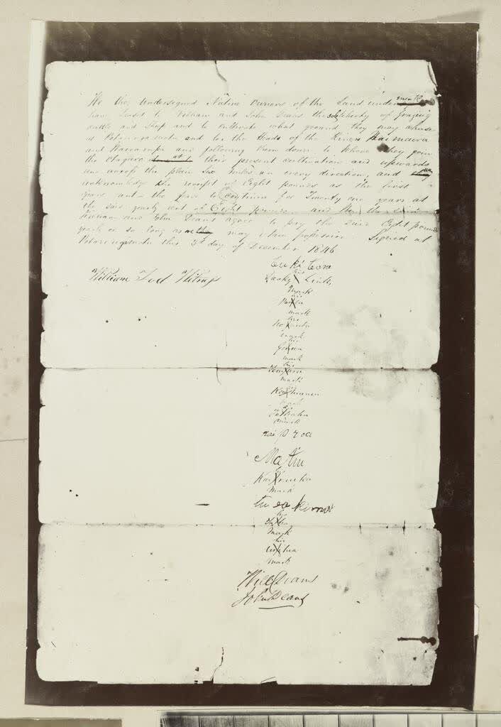 Original deeds in favour of the brothers Deans of their property at Dean's Bush, Riccarton, near Christchurch, 1847