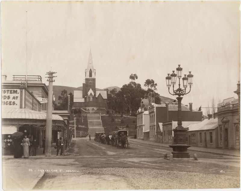 Trafalgar Street, Nelson, 1889