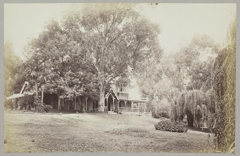 Unidentified house beside the Avon, 1875