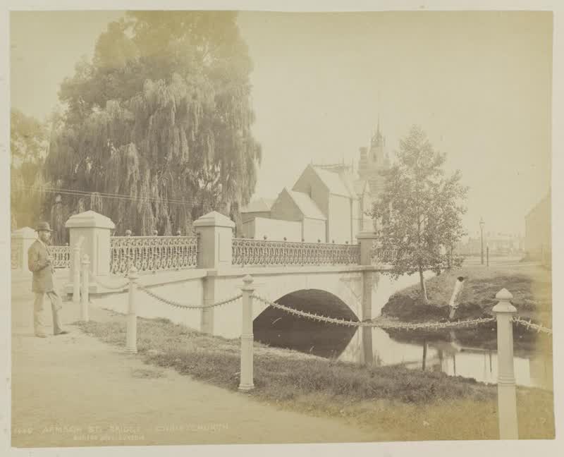 Armagh Street Bridge, Christchurch, 1876