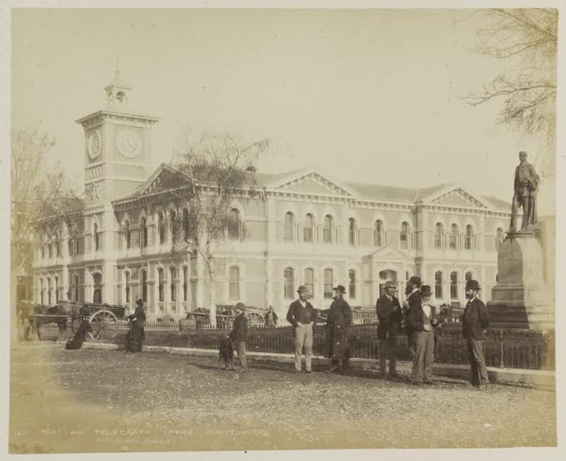 Post and Telegraph Office, Christchurch, 1877