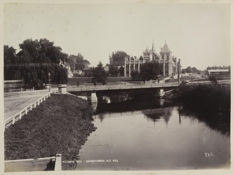 Victoria Bridge, Christchurch N.Z., 1884