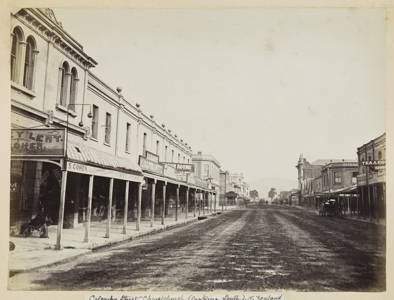 Colombo Street, Christchurch (looking south), 1875