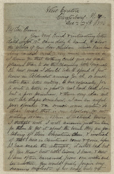 Letter from Thomas Conway, page 1, 1896