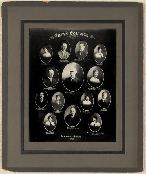 Gilby’s College, teaching staff, 1915, Archive 1054, 1915