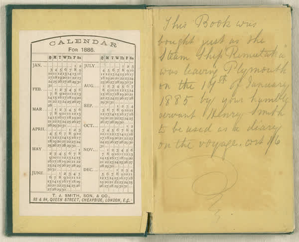 Shipboard diary of Henry Smith, spread 02 of 67, 1880