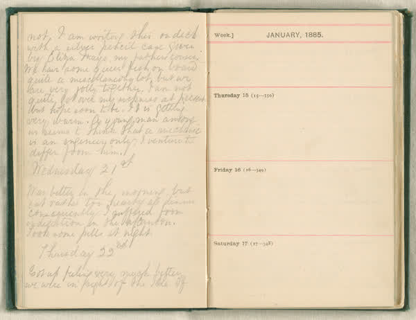 Shipboard diary of Henry Smith, spread 25 of 67, 1880