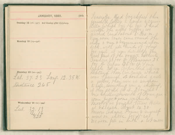 Shipboard diary of Henry Smith, spread 26 of 67, 1880