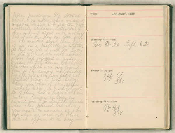 Shipboard diary of Henry Smith, spread 27 of 67, 1880