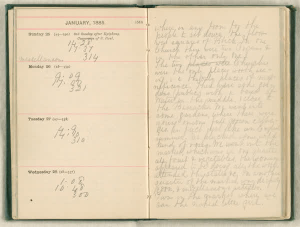 Shipboard diary of Henry Smith, spread 28 of 67, 1880