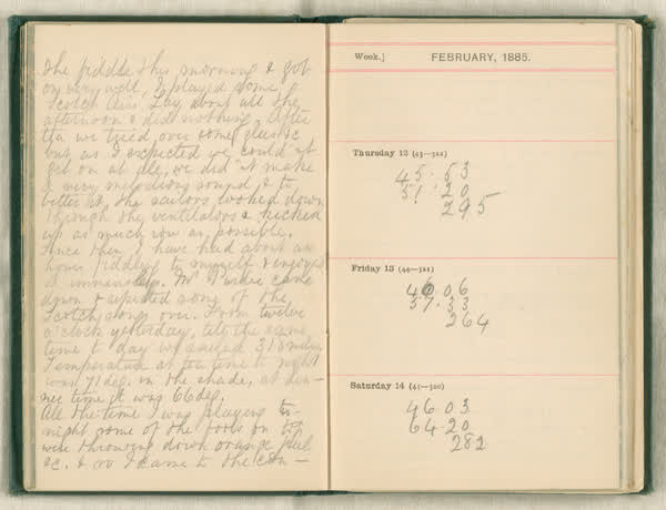 Shipboard diary of Henry Smith, spread 33 of 67, 1880
