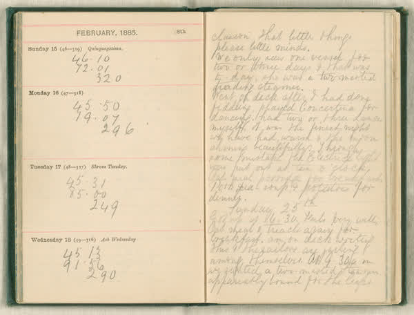 Shipboard diary of Henry Smith, spread 34 of 67, 1880