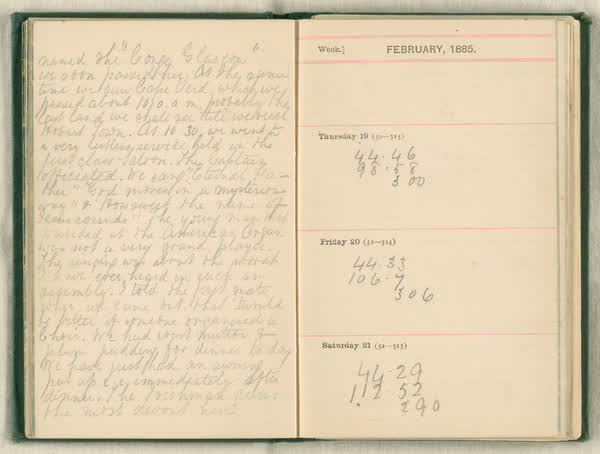 Shipboard diary of Henry Smith, spread 35 of 67, 1880