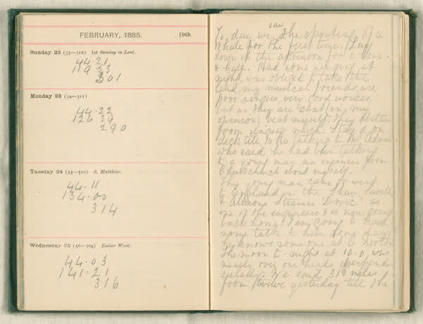 Shipboard diary of Henry Smith, spread 36 of 67, 1880