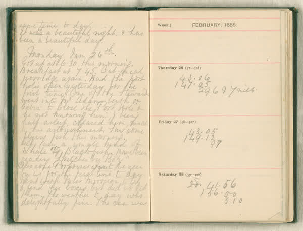 Shipboard diary of Henry Smith, spread 37 of 67, 1880