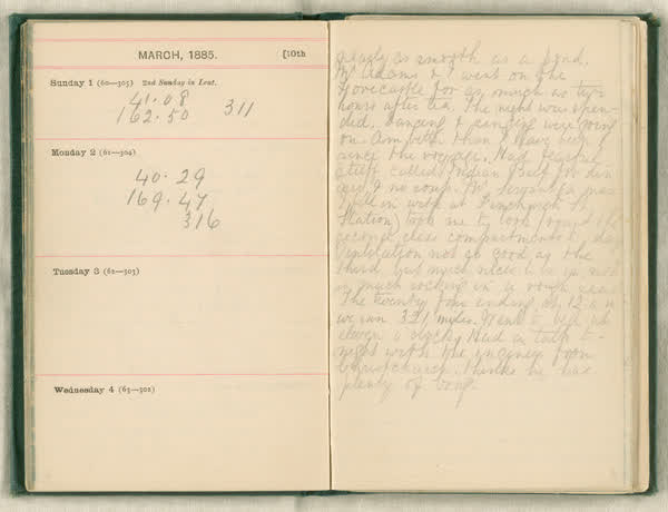 Shipboard diary of Henry Smith, spread 38 of 67, 1880