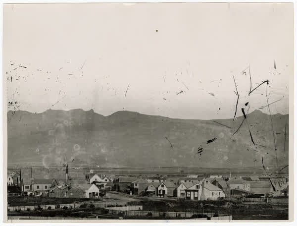 Early central Christchurch looking South, 1865
