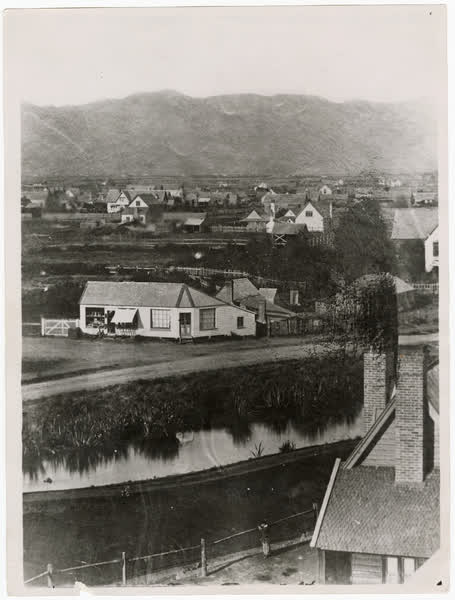 Early central Christchurch looking south east, 1865