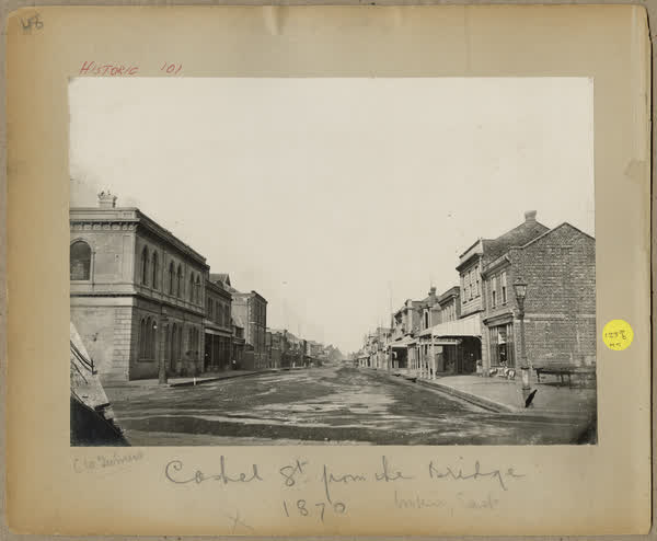 Early Cashel Street looking east, 1870