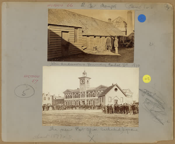 John Andersons foundry and the new Post Office, 1875
