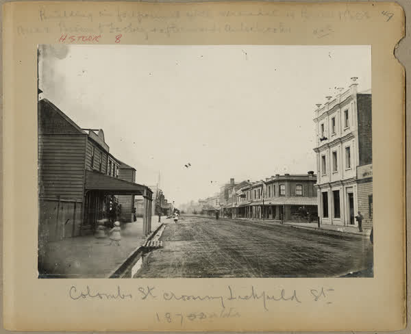 Early Colombo Street crossing Lichfield Street, 1870