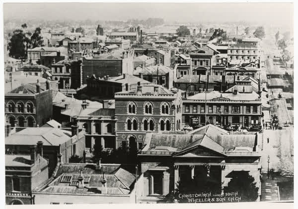 Looking south from Cathedral Square, 1885