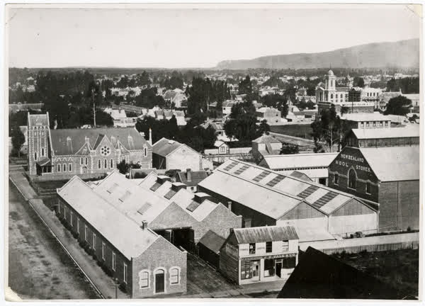 Looking east from Cathedral Square, 1885