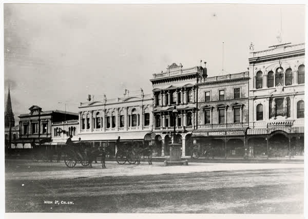 High Street looking towards Cathedral Square, 1880