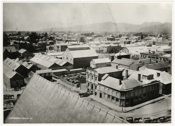 Christchurch Central, South East view, 1895
