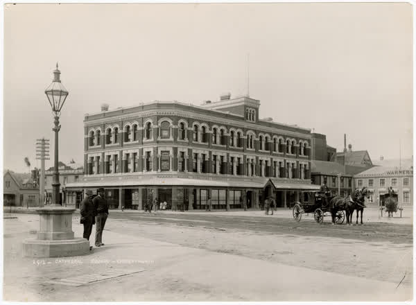 North East corner of Cathedral Square, 1890