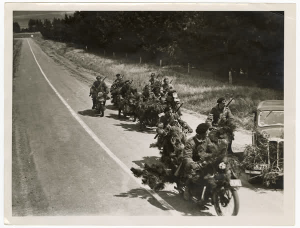 Motorcycles from the First Battalion, Canterbury Regiment, 1940
