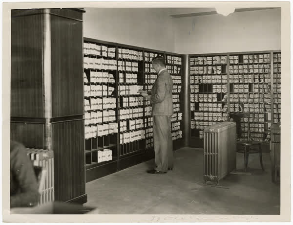 Municipal Electricity Department filing system, 1941