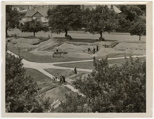 Trenches in Latimer Square, 1942