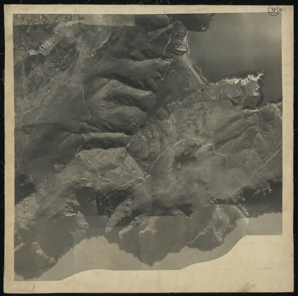 Aerial photomosaic of Godley Head Road and Taylors Mistake, 1926