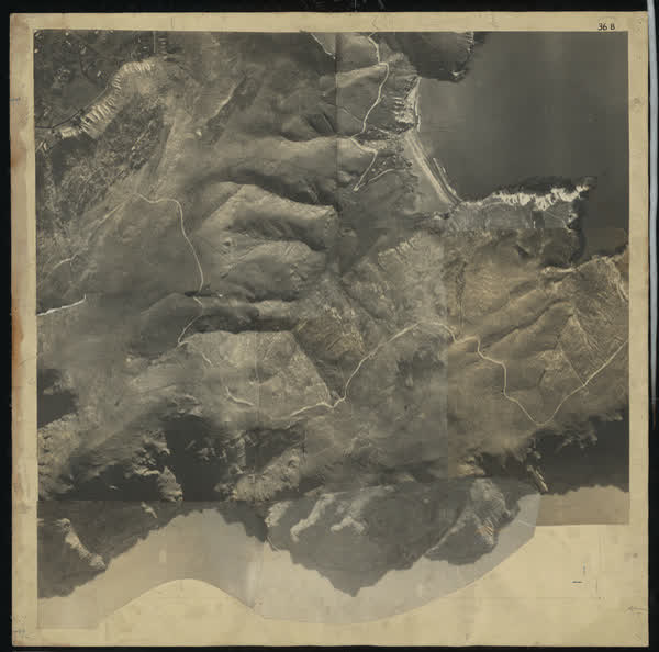 Aerial photomosaic of Taylors Mistake and Godley Head Road, 1926
