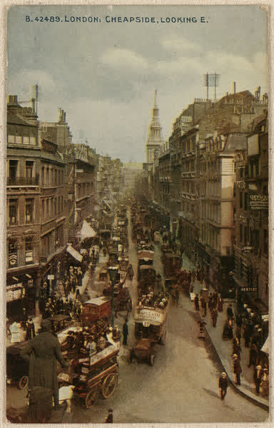London, Cheapside postcard, 1900