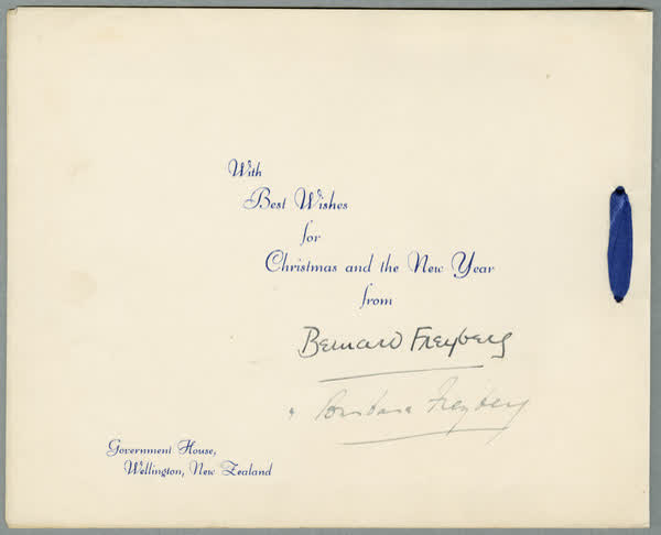 Greeting card from Bernard Freyberg, 1900