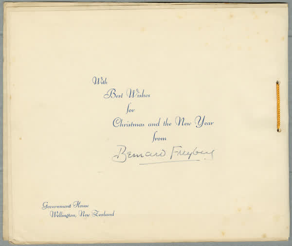 Greeting card from Bernard Freyberg, 1940