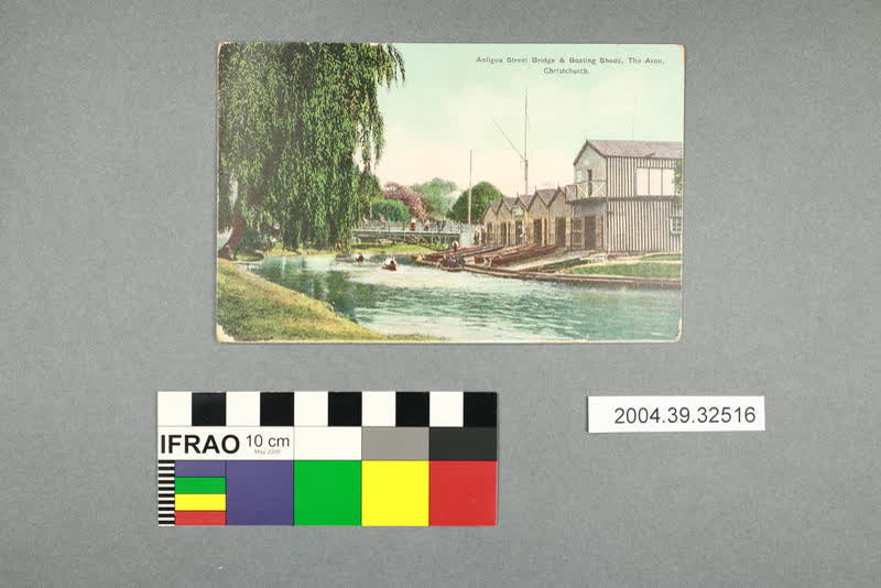 Postcard: Antigua Street Bridge & Boating Sheds, 1911