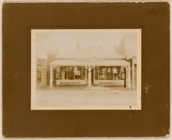 Stewart Bros. store front, 1920