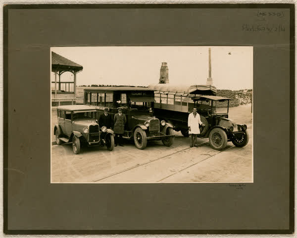 Mr Smith with three vehicles, 1920