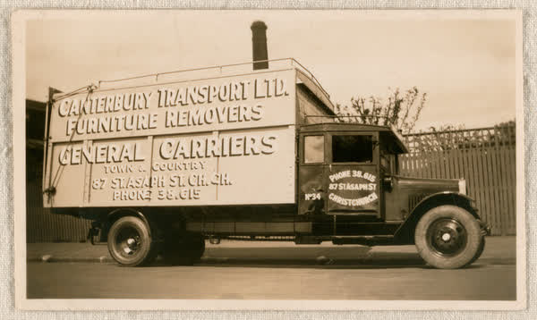Canterbury Transport Ltd. Furniture Removers and General Carriers truck, 1900