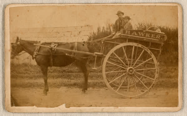 Sitting on a cart, 1890