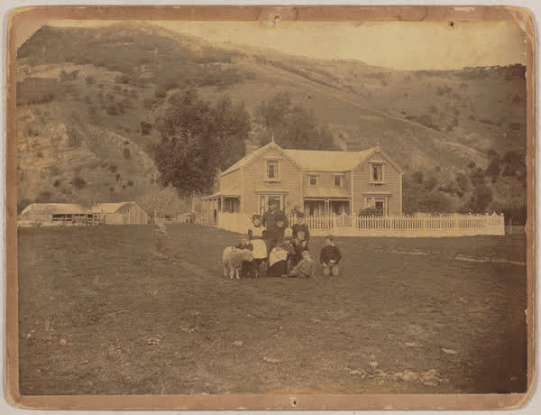 Moore Homestead, Okains Bay, 1900