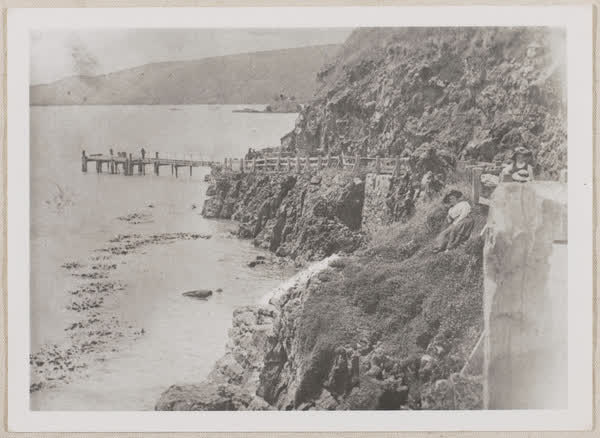 Jetty in Okains Bay, 1900