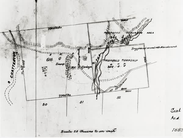 Hanmer Springs survey map, 1883